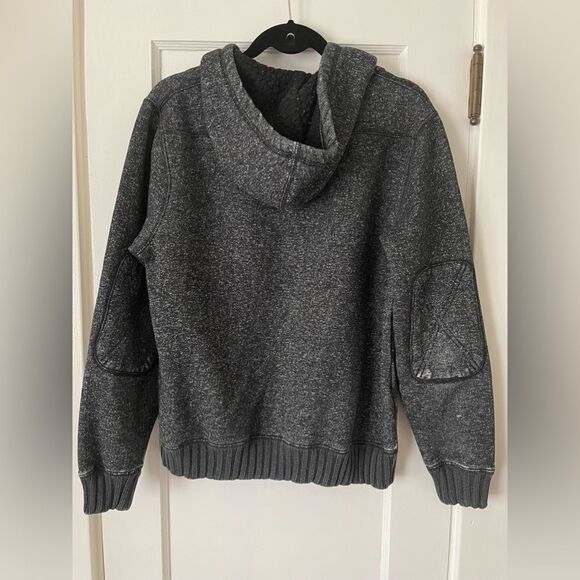 Billabong Men's Distressed Hoodie with Buttons Size Medium Dark Gray Surfer - Picture 2 of 6